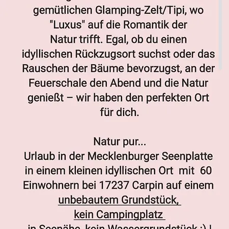 럭셔리텐트 Tipi Jurte # Zelt In Der Mecklenburgischen Seenplatte Inklusive Strom - Dixi-wc!! #mecklenburg-vorpommern